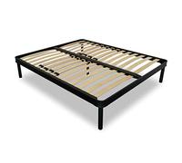 EVERGREENWEB - Rete Matrimoniale 160x200 a Doghe in Legno per TAGLIE FORTI XXL Rinforzata con Doppia Struttura in Ferro + Regolatori Zona Lombare 5 Gambe Smontabili Base da Incasso x Letti e Materassi