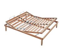 Evergreenweb - Rete Matrimoniale 180x200 a Doghe in Legno Faggio Alzata Manuale Unica ALZA Testa e Piedi Pieghevole Ortopedica Base Letto o Materasso con Regolatori Rigidità Gambe Smontabili, Offerta