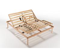 Evergreenweb - Rete Matrimoniale Elettrica 140x190 a Doghe in Legno Ortopedica Alzata Motorizzata Base Letto o Materasso, Rinforzata 3 Zone Reclinabili Regolatori di Rigidità Piedi Smontabili Offerta