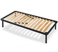 EVERGREENWEB - Rete Singola 80x200 a Doghe in Legno per TAGLIE FORTI XXL Rinforzata con Doppia Struttura in Ferro + Regolatori Zona Lombare 4 Gambe Smontabili Base da Incasso x tutti Letti e Materassi