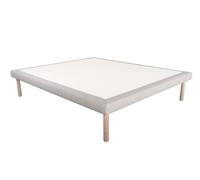 EVERGREENWEB - Struttura Letto Imbottita 120x190 cm Letto Piazza e Mezza con Rivestimento in tessuto Idrorepellente Bianco, Rete letto Ortopedica, Piattaforma Base per Materasso, Altezza 35 cm
