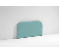 EVERGREENWEB Testata Letto Singola Imbottita, Testiera in Tessuto Antimacchia Stondata in Foam e interno in puro legno per letto 90x190, Testata letto muro, Realizzata in Italia | Celeste