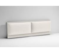 EVERGREENWEB - Testiera Letto Matrimoniale Imbottita Bianco Crema, Elegante Testata Letto a Doppio Cuscino da Parete in Tessuto Liscio Antimacchia, Incluso Kit di Montaggio GRATIS, Interno Puro Legno