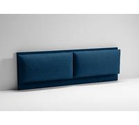 EVERGREENWEB Testiera Letto Matrimoniale Imbottita Blu Scuro, Elegante Testata Letto a Doppio Cuscino da Parete in Tessuto Liscio Antimacchia, Incluso Kit di Montaggio GRATIS, Interno Puro Legno, ROMA
