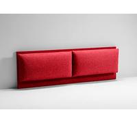 EVERGREENWEB - Testiera Letto Matrimoniale Imbottita, Elegante Testata Letto a Doppio Cuscino da Parete in Tessuto Rosso Liscio Antimacchia, Incluso Kit di Montaggio GRATIS, Interno Puro Legno, ROMA