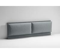 EVERGREENWEB - Testiera Letto Matrimoniale Imbottita, Elegante Testata Letto a Doppio Cuscino da Parete in Tessuto Grigio Liscio Antimacchia, Incluso Kit di Montaggio GRATIS, Interno Puro Legno, ROMA