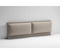 EVERGREENWEB - Testiera Letto Matrimoniale Imbottita Tortora, Elegante Testata Letto a Doppio Cuscino da Parete in Tessuto Liscio Antimacchia, Incluso Kit di Montaggio GRATIS, Interno Puro Legno, ROMA