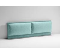 EVERGREENWEB Testiera Letto Matrimoniale Imbottita Turchese, Elegante Testata Letto a Doppio Cuscino da Parete in Tessuto Liscio Antimacchia, Incluso Kit di Montaggio GRATIS, Interno Puro Legno, ROMA