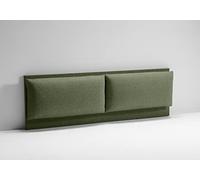 EVERGREENWEB - Testiera Letto Matrimoniale Imbottita Verde Oliva, Elegante Testata Letto a Doppio Cuscino da Parete in Tessuto Liscio Antimacchia, Incluso Kit di Montaggio GRATIS, Interno Puro Legno