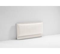 EVERGREENWEB - Testiera Letto una Piazza e Mezza Imbottita Bianco Crema Elegante Testata Letto Maxi Cuscino da Parete in Tessuto Antimacchia, Incluso Kit di Montaggio GRATIS, Interno Puro Legno, ROMA