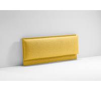 EVERGREENWEB - Testiera Letto una Piazza e Mezza Imbottita color Senape, Elegante Testata Letto Maxi Cuscino da Parete in Tessuto Antimacchia, Incluso Kit di Montaggio GRATIS, Interno Puro Legno, ROMA