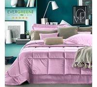 EVERGREENWEB - Trapunta 1 Piazza e Mezza 220x270 cm Moderno Copriletto Invernale Rivestimento Glicine 100% RASO PURO COTONE Imbottito in Morbida Microfibra di Poliestere IPOALLERGENICO Lavabile ASSISI