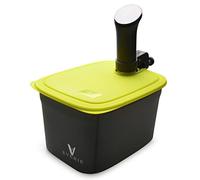 EVERIE Contenitore Sous Vide da 12 litri con coperchio, rack e manicotto isolato, nero con coperchio giallo, plastica senza BPA, KIT1202-RACK04-TYGJ