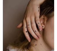 Everjoy Realistic Tiny Mini Fake Temporary Finger Tattoo Stickers - Tatuaggi dal design semplice, piccola icona nera