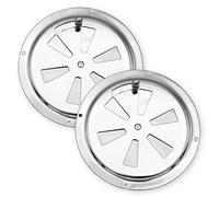 everlar® 2 x rosone di Ventilazione in Acciaio Inox Ø 125 mm I Doppia Confezione di lamelle I Dispositivo di Scorrimento per la Ventilazione della griglia, imbarcazioni, Camper, Case etc.