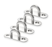 everlar® Piastre ad occhio in acciaio inox A2 I 4 pezzi. I Occhiello da parete M60 I Piastre ad occhio con occhiello per numerose applicazioni I Piastra ad occhio resistente alle intemperie