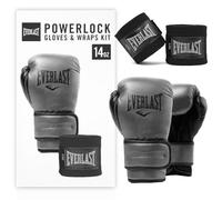 Everlast Elite Boxfit Kit Guanti da Boxe, Colpitori e Paradenti 14oz, Oro/Nero, per Sacco, Lavoro ai Colpitori e Sparring, Imbottiti in Schiuma - Equipaggiamento Originale