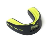 Everlast Evershield - Paradenti doppio (nero/verde), paradenti ammortizzante, con telaio a 2 strati, design "Boil and Bite", canale centrale del respiro e custodia, autentico Everlast Gear