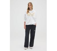 EVERLAST, Felpa Bianca Con Cappuccio In Misto Cotone Con Zip E Stampa, Donna, Bianco, Taglia: L