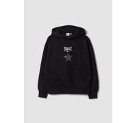 EVERLAST, Felpa Nera Con Cappuccio In Misto Cotone Per Ragazza Regular Fit, Unisex, Nero, Taglia: 14-15