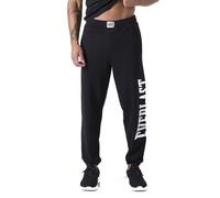 EVERLAST pantalone over taglia L uomo felpato sport con elastico al fondo nero