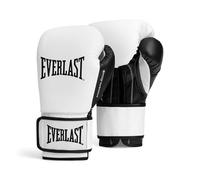 Everlast Powerlock OG 12oz Guantoni da Boxe (Bianco/Nero), per sacco, colpitori e sparring, chiusura Hook & Loop, schiuma avanzata, impugnatura ergonomica - Attrezzatura originale Everlast