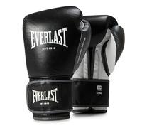 Everlast Powerlock OG Advanced 16oz Guantoni da Boxe (Nero/Bianco), per sacco, colpitori e sparring, chiusura a strappo, EverDri, schiuma C3, impugnatura ergonomica - Attrezzatura originale Everlast