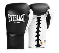 Everlast Powerlock OG Pro Fight Guanti da Boxe 16oz Nero/Bianco Allacciatura a Lacci per Sacco e Competizione