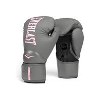 Guanti da Boxe Everlast Elite 2 10oz, Grigio/Rosa, per Sacco, Allenamento e Sparring, Chiusura a Strappo, Barra Ergonomica, Schiuma a Strati - Autentico Everlast