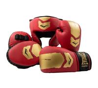Everlast Prospect 2 Kit di Allenamento per Bambini (Rosso/Oro) 8oz Guanti da Boxe Junior, Colpitori e Casco da Boxe, Equipaggiamento MMA - Equipaggiamento Everlast Originale