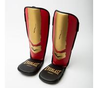 Everlast Prospect Parastinchi per ragazzi (S/M), rosso/oro - Design a due pezzi e imbottitura ammortizzante, parastinchi da kickboxing per bambini