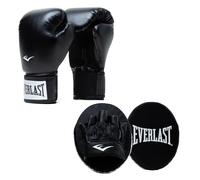 Everlast Prostyle 2 Kit Guanti da Boxe e Colpitori 14oz, Neri, per Sacco e Lavoro ai Colpitori, Imbottiti in Schiuma - Equipaggiamento Everlast Originale