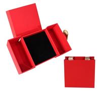 Everlasting Love - Set di scatole regalo per gioielli con doppia apertura a forma di cuore rosso, con sacchetto regalo, biglietto di auguri e scatola interna, per donne, San Valentino, compleanni
