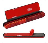 evermotor 2 Pezzi Mini Catarifrangente Moto 100 x 13 x 6 mm con Supporto in 150° Alluminio Autoadesivo, Omologato E4, Catarifrangente Rosso Posteriore per Scooter, ATV, Bici, Monopattino