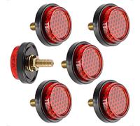 evermotor 6 pezzi Catarifrangente targa universale per bicicletta M5 | Ø25mm, Decorazione, Autoadesivo, Rosso, Scooter, Quad