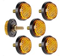 evermotor 6 Pezzi Universale M5 Moto Bicicletta Mini Targa Riflettore catarifrangente Ambra