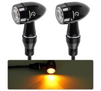 evermotor Frecce Moto LED Omologate E32 Universale CNC 12V 2 Pezzi, Indicatori Direzione Segnale Bullet Lega di Alluminio IP67 Impermeabile E-MARK