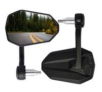 evermotor Specchietti Moto Omologati E, 360° Regolabili, Compatibili con Foro M8 e Manubri Ø 13-15 mm e 17-19 mm, Coppia, Alluminio, Nero Opaco