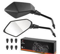 Evermotor Specchietti retrovisori universali per moto, per manubrio, M8 e M10 - Specchietti laterali regolabili a 360° - Accessori per ciclomotore, scooter, ATV, Cruiser, Polaris, Sportsman Honda