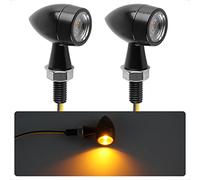 evermotor Universale Frecce Moto Omologate,12V 2 Pezzi E24 Mini Indicatori Direzione Segnale Bullet Lega di Zinco Investimento Casting IP67 Impermeabile E-mark
