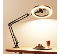 Evershop Luce ad anello con treppiede per cellulare Overhead,10,2" ad anello con telecomando, lampada ad anello flessibile, per lo streaming, tavolo portatile, luce 3 colori di luce + 10 luminosità