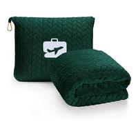 EverSnug Coperta da viaggio di alta qualità, morbida coperta 2 in 1, con federa morbida, custodia per bagaglio a mano e clip per zaino (verde foresta)