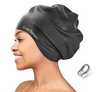 EverSport Cuffia da nuoto extra large per trecce e dreadlocks, cuffia da piscina in silicone per donne uomini adulti capelli ricci lunghi spessi Locs copertura per le orecchie antiscivolo impermeabile