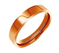Everstone Anello piatto altamente lucidato inciso personalizzato da uomo donna uomo donna suo sposo promessa fede nuziale anello in titanio (colore: oro rosa 6 mm 4 mm e 4 mm, colore: U, colore: oro