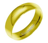 Everstone titani fede nuzial uomini donne maschio femmina coppia anello anello di nozze set Colore: oro giallo misura 5.5-37.5 6MM 4MM & 3MM