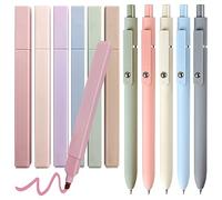 EVERTHJ Set di evidenziatori pastello con matite in gel estetico, senza candeggina, asciugatura rapida, pennarello e materiale scolastico, penne esthetic 0,5 Fine Point nero per Bible School Supplies