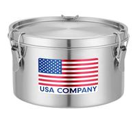 Everusely Contenitore per alimenti in acciaio inox - Capacità 1,8 l - Lunch box rotondo per bambini e adulti - Contenitore per snack a tenuta stagna con coperchio - Organizer riutilizzabile