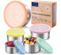 Everusely Contenitori per alimenti in acciaio inox, set da 5, Sorbet