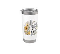 Every Breath Is Grace Boho Floral Lungs Autunno Girasoli Bicchiere termico in acciaio inox doppia parete