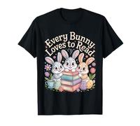Every Bunny Loves to Read Easter Book Lover Maglietta